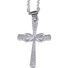 Tjejtillbehör Crucifix Halsband För Kvinnor, 925 Sterling Silver Cross Halsband Bländande Kristall Jesus Crucifix Halsband Kristna smycken, Jesus Cross Halsband, Cross Necklace With Jesus Birthday