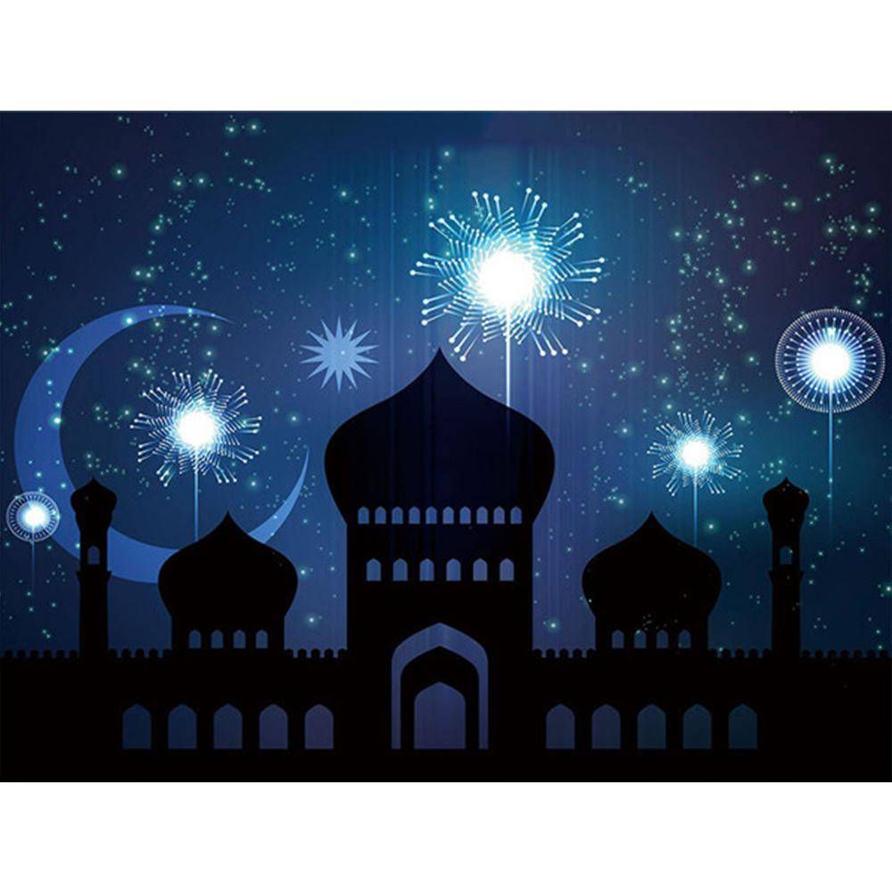 3D DIY Full Drill Diamantmålning Muslimsk måneikon Korsstygn Diamantbroderi Religion Handarbete Dekor för hemmet Full Square 40X50CM
