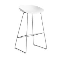 HAY About a Stool 38 High barstol 2.0 Vit-rostfritt stålstativ