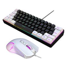 HXSJ V700BW+X100 USB Computer Keyboard and Mouse Kit with 61-key Wired RGB Backlight + Wired Gaming vit
