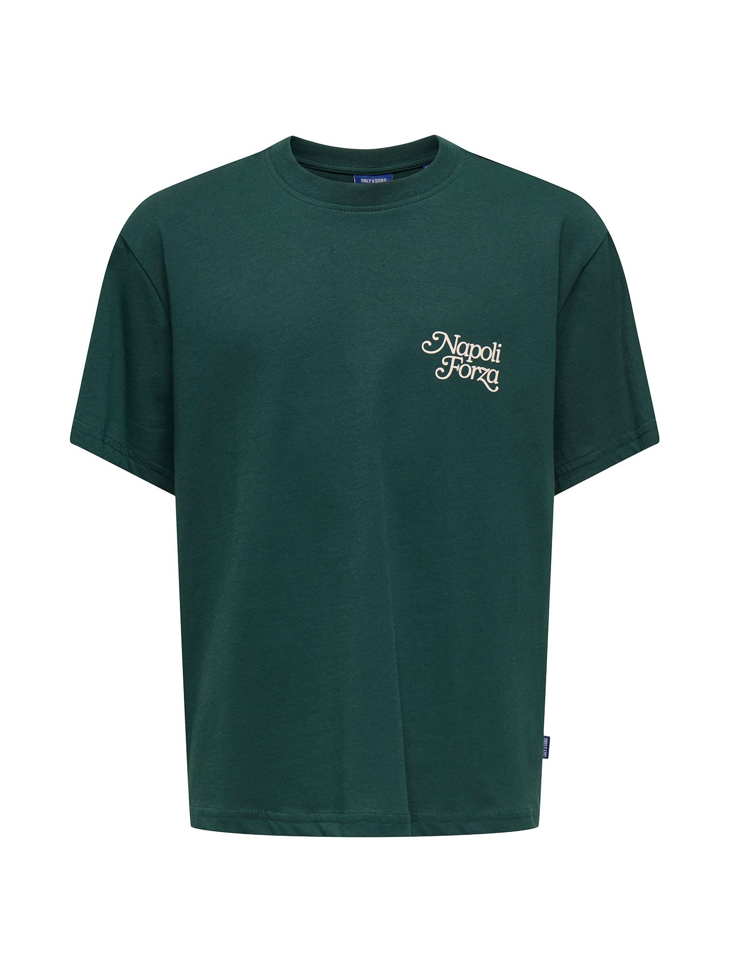 Only & Sons Junior Shirts 'OSJCOLE FOOD'  creme / mørkegrøn