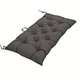 SEDOXX 10 cm tjock sittdyna, vattentät, 100 cm/120 cm/150 cm, rektangulär, bänk, dyna, 2-3 sittplatser, bänkdyna för trädgård, inomhus, utomhus, uteplats, möbler, gungkudde, 100 x 50 cm, mörkgrå