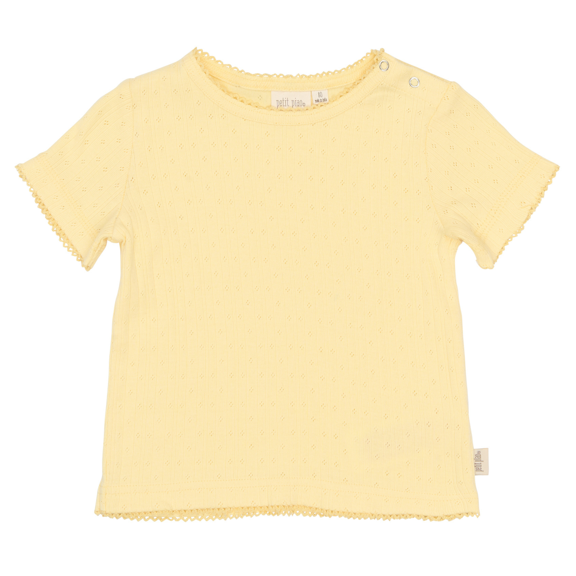 Petit Piao - Suze SS Pointelle Tee, PP0201 - Mellow Yellow - 86
