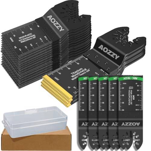 50 st trä multiverktyg sågblad 5 x Titan multiverktyg oscillerande sågblad 5 oscillerande multiverktyg oscillerande multifunktionsverktyg kompatibelt med Fein Multimaster Porter Rockwell Cable Bosch