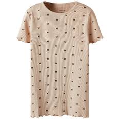 Name It T-shirt - Rib - NkfKarlia - Oxford Tan - Name It - 11-12 år (146-152) - T-Shirt