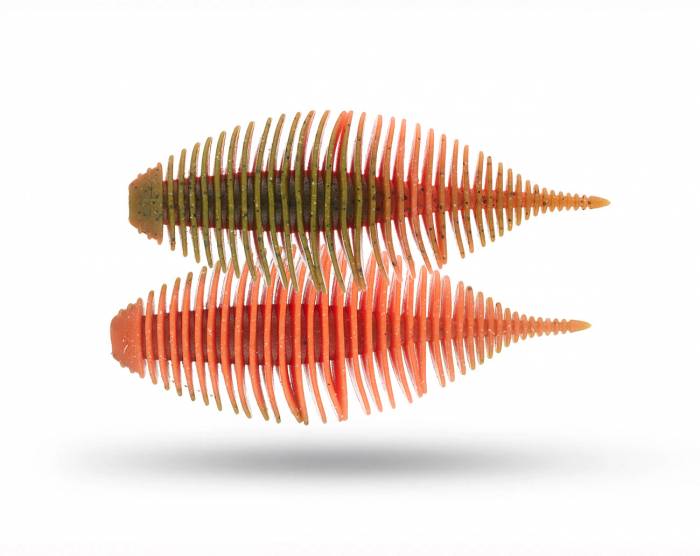 Geecrack Bellows Gill 2.8'' - Green Pumpkin Bite Orange