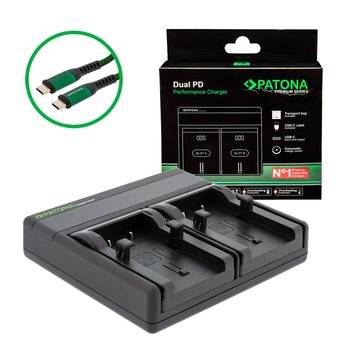 Patona Premium Dual PD Performance charger for Olympus  Li-10B incl. USB-C input/output