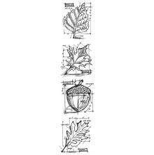 Tim Holtz Cling Stamps 3X10 Mini Blueprint Strip - Autumn
