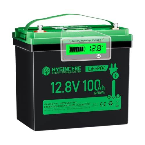 HYSINCERE 12V 100Ah LiFePO4 Lithium Batterie mit BMS für Wohnmobil und Boot | 100A BMS, 1280Wh Kapazität, Niedertemperatur-Ladeschutz, IP65, bis zu 4S4P-Schaltung, für Wohnmobile, Solaranlagen und Boote