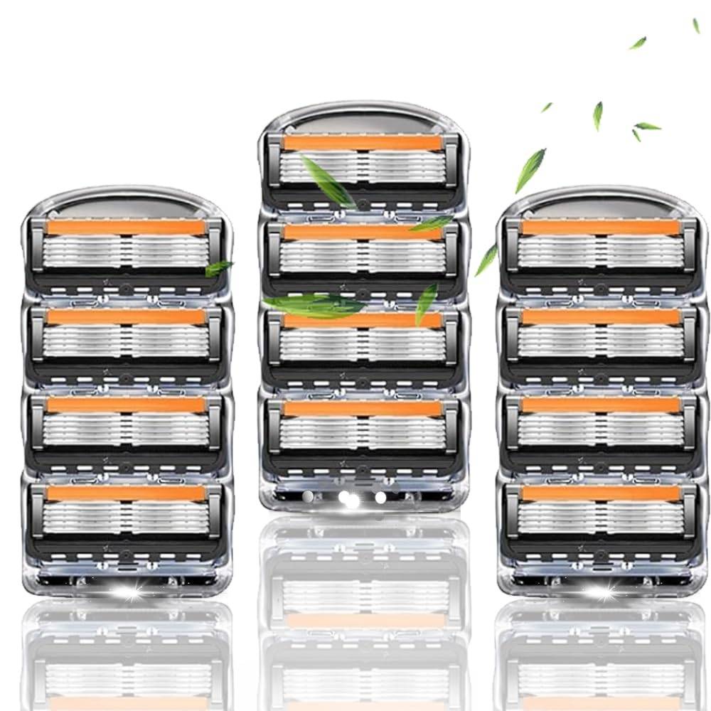 Gillette Compatible Replacement Manual Replacement Shaving Accessories Fusion/ProGlide Blades, 5-Blade, Type, Cartridges, Black, 12-Pack,