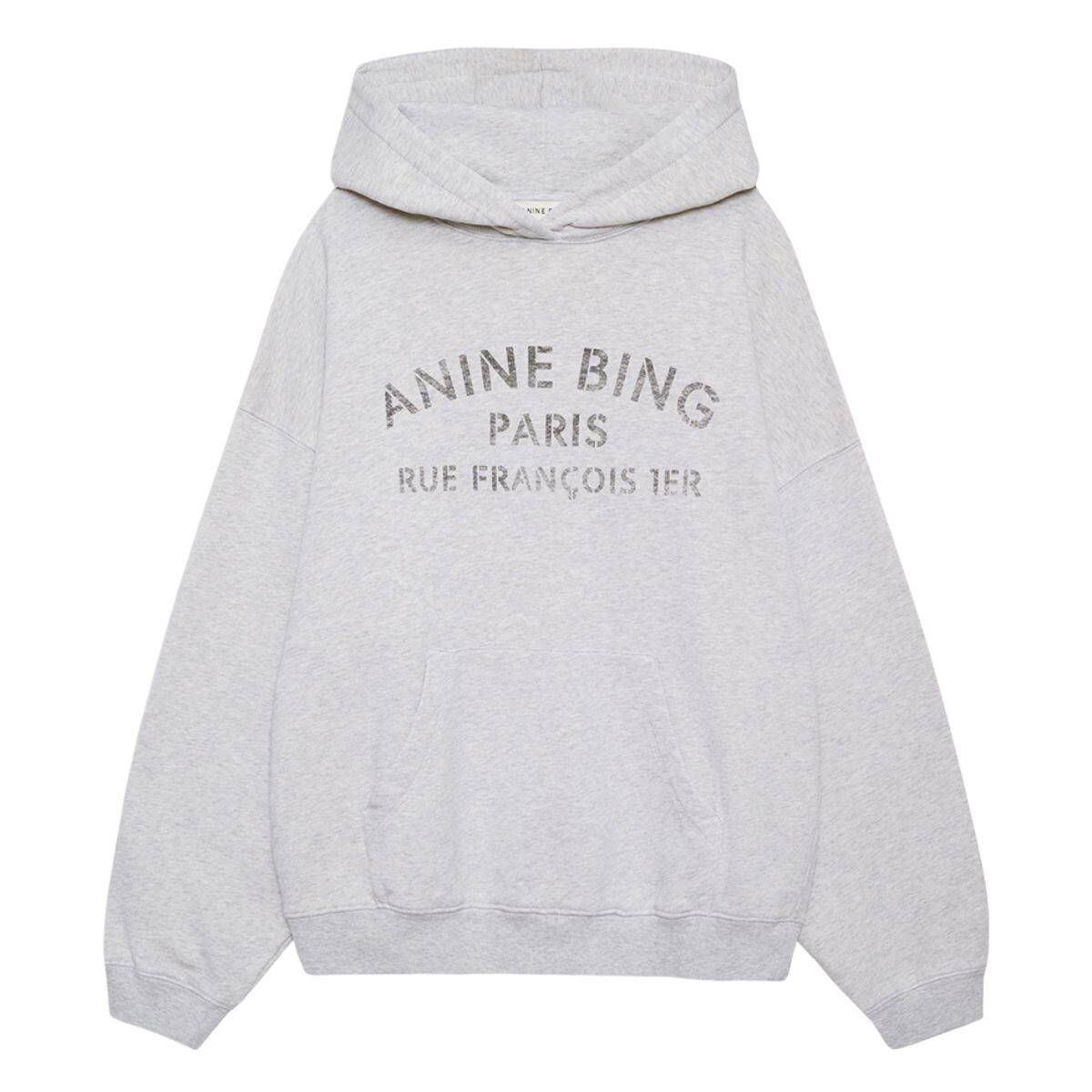 Anine Bing hoodie - Harvey Paris Stencil heather grey