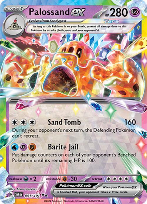 Palossand ex 091/191 Pokemon SV08 Surging Sparks