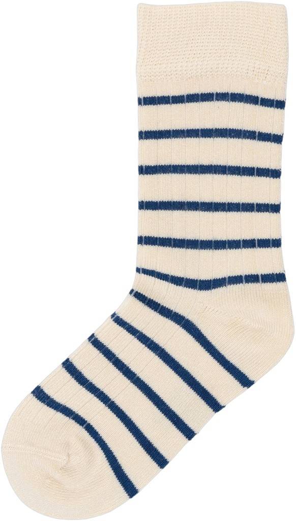 MINIPOP Bamboo Socks Stripe Stl. 23/26Y unisex - Strumpor Från Magasin - Deep Cobalt/off W (23/26Y)