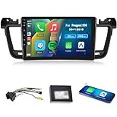 【2 +64 GB】Hodozzy Carplay Android-bilradio för Peugeot 508 2012–2016,9 tum Touchcreen Stereo Bluetooth-bilstereo handsfree med Android Auto/GPS/WiFi/FM/RDS/HiFi/USB+Canbus