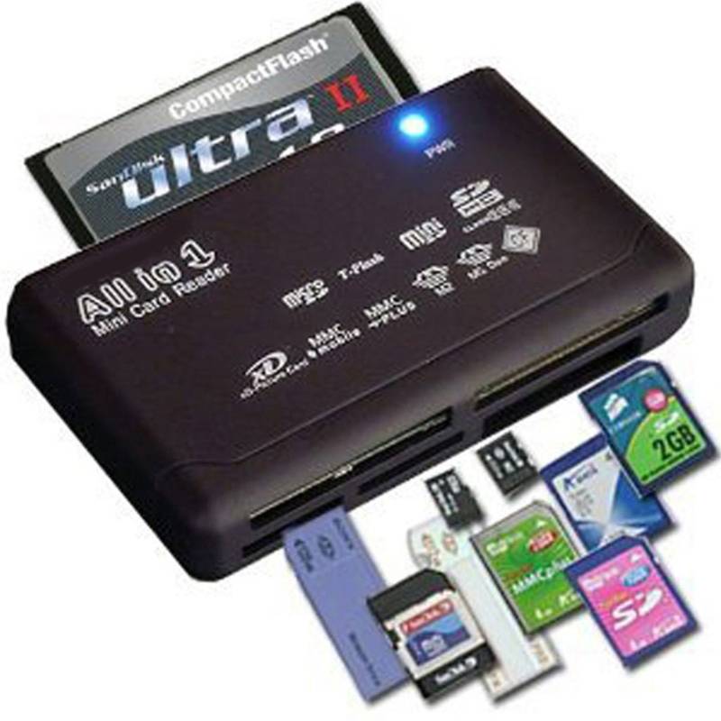 For USB External Mini SDHC M2 MMC XD CF Read Write Flash Memory Card Reader 21 Kinds Cards Wholesale DropShipping With Cable