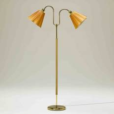 Gripsholm golvlampa, mässing/bok 145cm