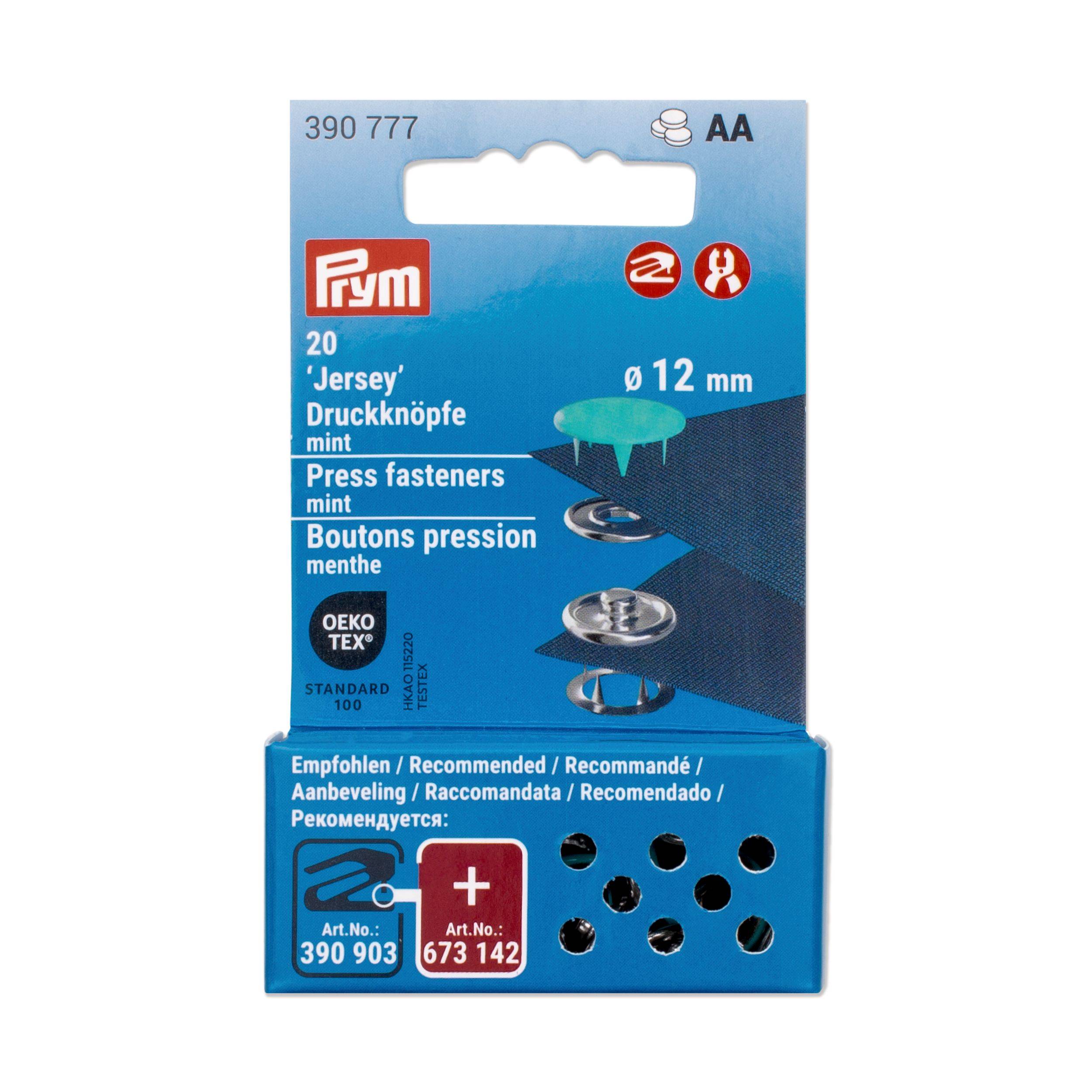 Prym Vario Tool, jersey trykknap metal ø12mm/20 stk. (Mint/sølv).