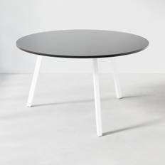 Konferencebord Viggo - Rundt, Højde 90 cm, Diameter Ø160 cm, Bordplade Sort, Understel Hvid