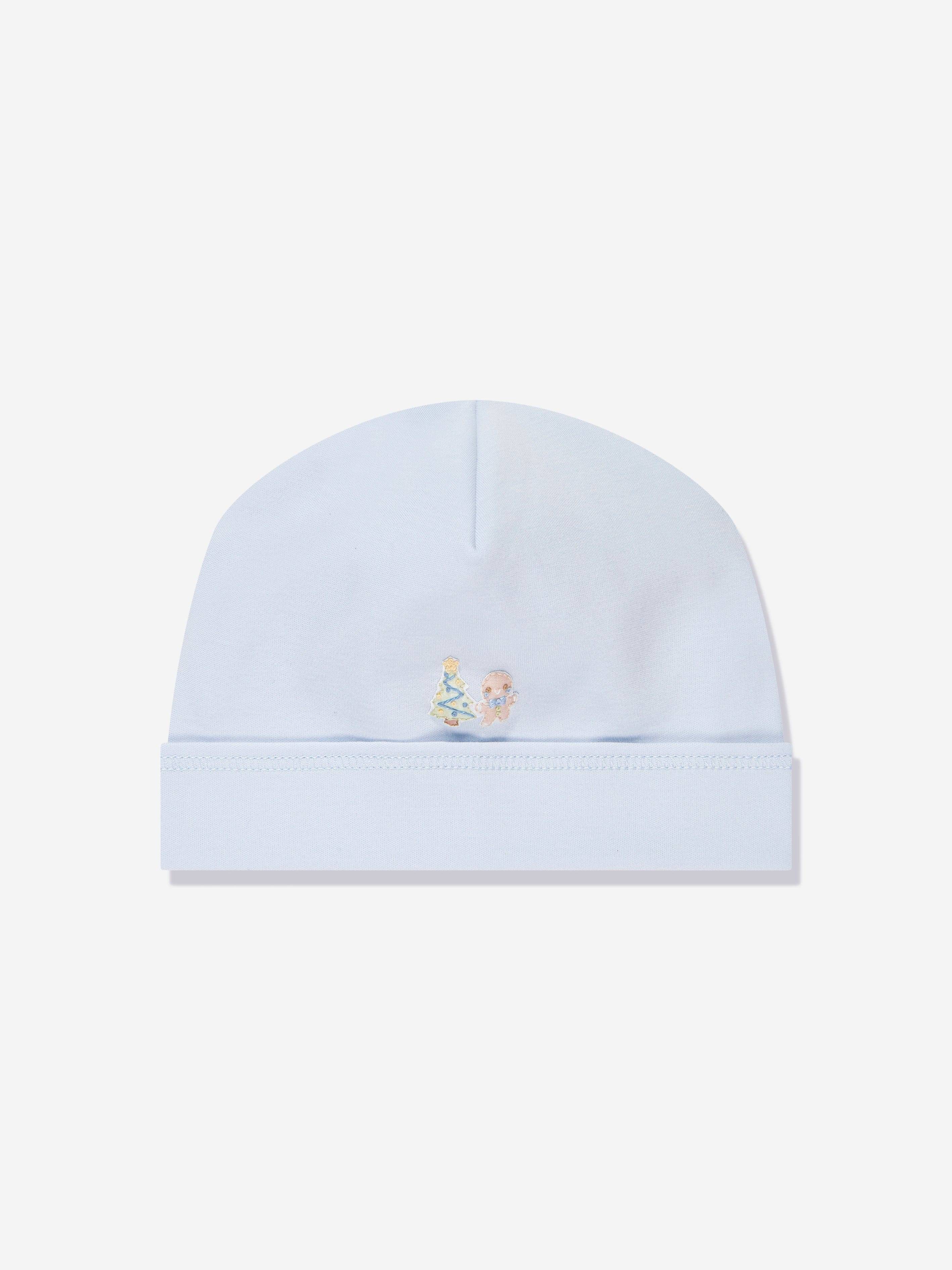 Magnolia Baby Baby Boys Sweet Gingerbread Embroidered Hat in Blue - Blue / 3 Mths (3 Mths)