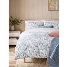 Next Natural/Green Floral Reversible Duvet Cover and Pillowcase Set
