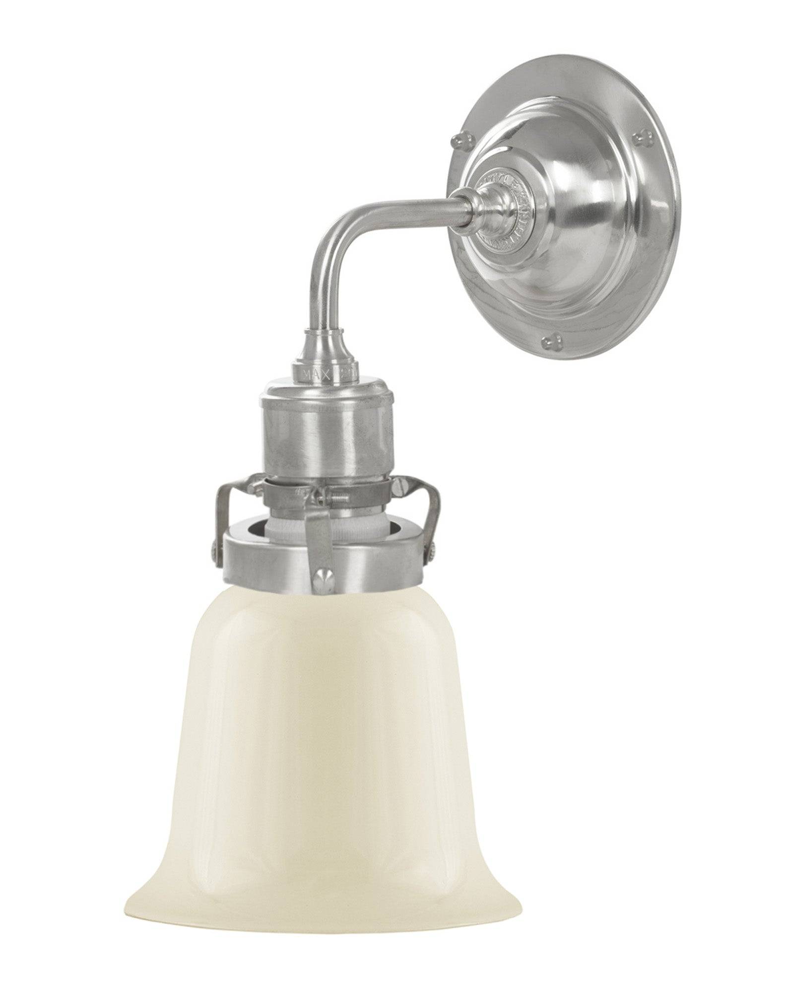 Vägglampa - Lillienstedt nickel, benvit klocka