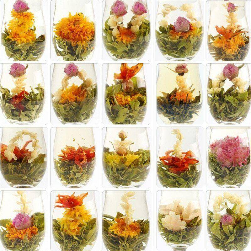 20/40/60 st Blommande te Grönt te Konstnärliga blommor Blommor Te Blommande tebollar