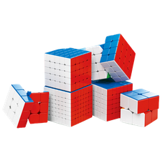 MoYu WCA 2x2-7x7 MeiLong Speed Cube Bundle Stickerless - 6 Pack Magic Cube Set - Rubiks Kub