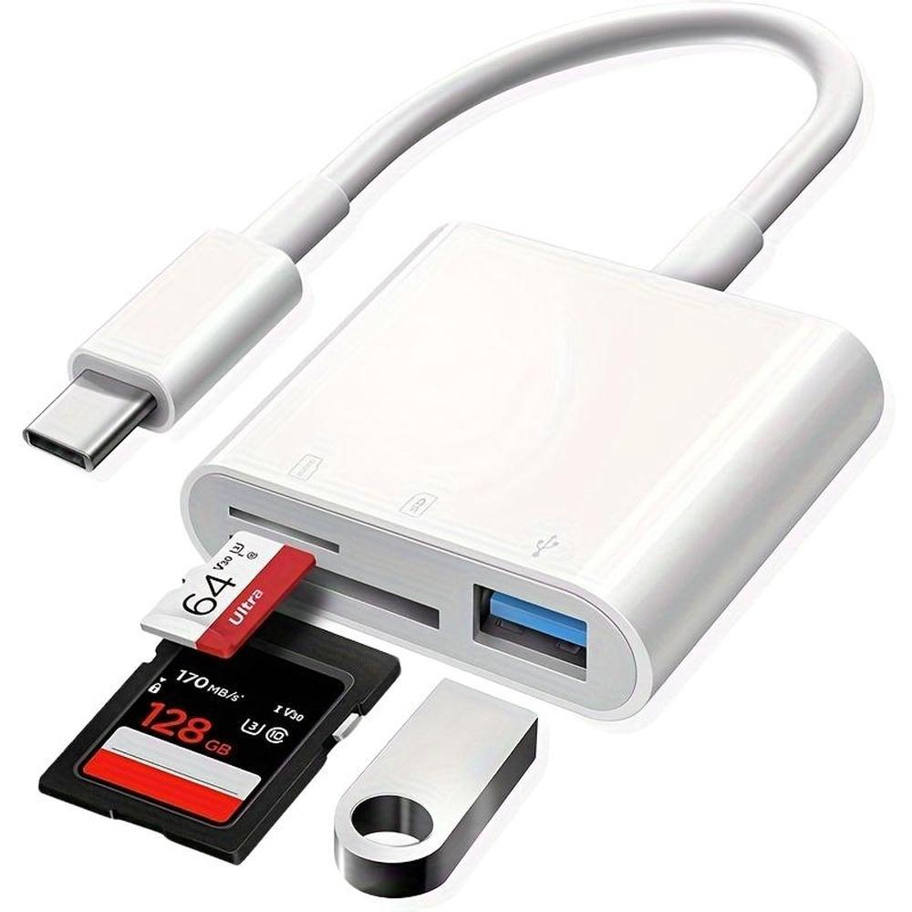 3 in 1 Type-C Memory Card Reader Adapter for MacBook pro USB-C SD TF CF Card Reader Compatible with Compact Flash