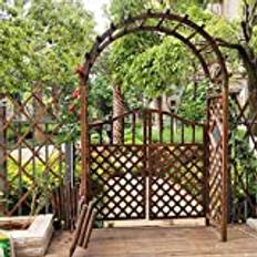 Generic Trädgårdsbåge med grind, robust pergola, lätt att montera, klättervalv för blomväxter, utomhusgräsmatta (1,2 m/3,9 fot)