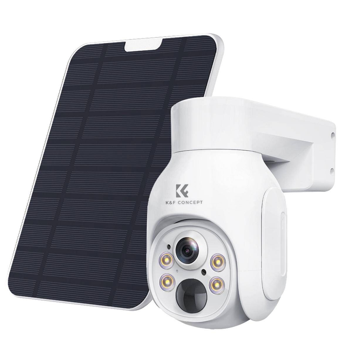 KENTFAITH 4G Solar Security Camera System Wireless LTE cctv Solar Camera PIR Human Sensor + AI Human Detection 2-Way Audio Built-in Battery 9000mAh 2K Infrared Night Vision 10m/33ft US Version (Only Ship to US)