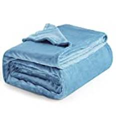 Sängfiltar för flanellsoffor 270x230 cm - Filtar för 180 vändbar 100% mikrofiber extra mjuk säng - Andas blå vinterfilt