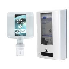 Sure Mild Parfumeret Sæbe 4x1,3 Ltr. Inkl. Hvid Dispenser