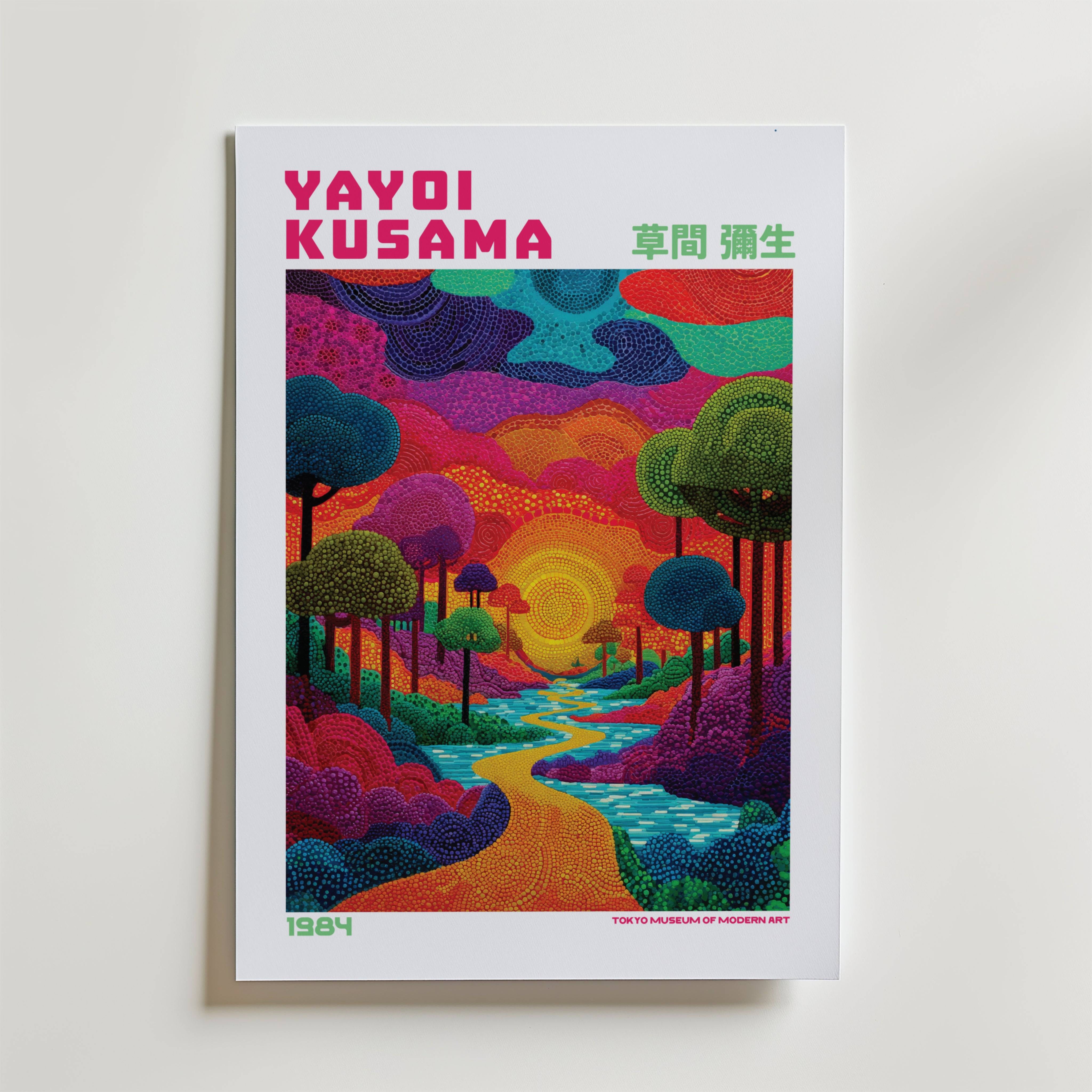 Yayoi Kusama Dotted Sunset River 1984 Poster - Fine Art Poster 70x100 cm
