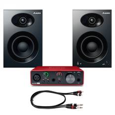 Focusrite Scarlett Solo (3rd Gen) Interface and Alesis Elevate 4 Studio Monitor Bundle