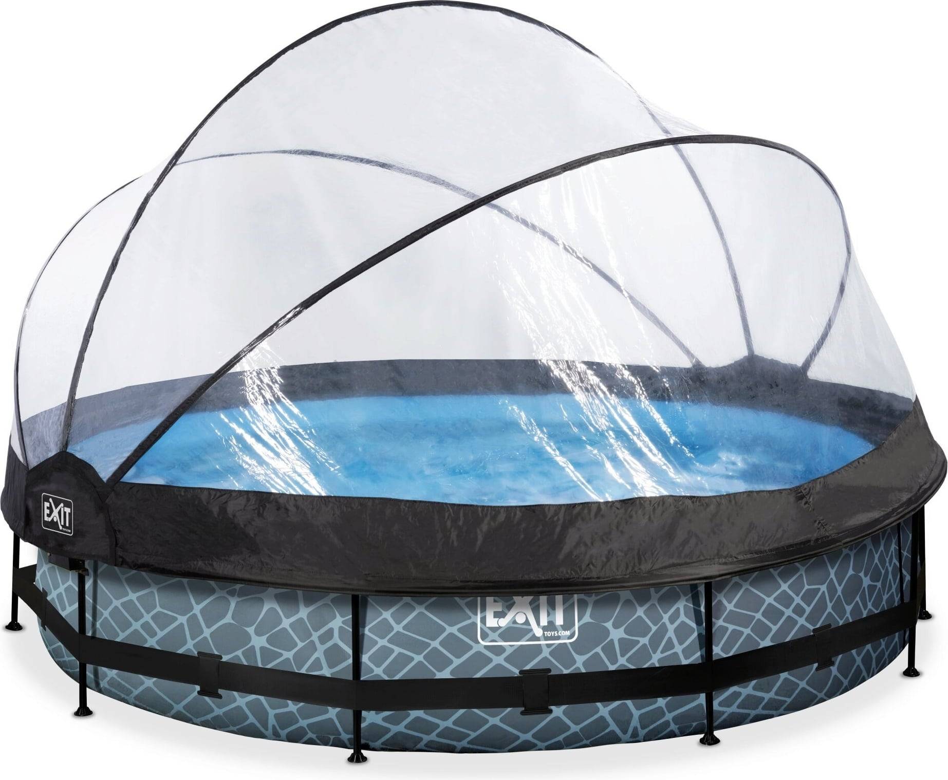 Frame Pool Ø 360 x 76 cm med Skydd / Överdrag, 1 set