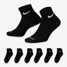 Nike Dri-FIT Everyday Plus Cushioned Mid Training Quarter Ankle Socks (6 Pack) Black SX6899-010 - Black / M (6M-8M / 5Y-7Y / 6W-10W)