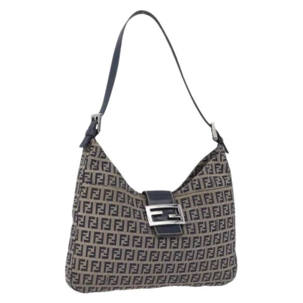 Fendi Vintage Pre-owned Vintage Zucchino Skuldertaske - Vintage - Dame - Blå - ONE SIZE - Uld