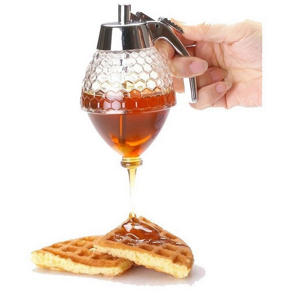 Pressa flaska honung dispenser juice burk behållare bi dropp dispenser vattenkokare förvaring grytställ hållare hushållssirap kopp gryta