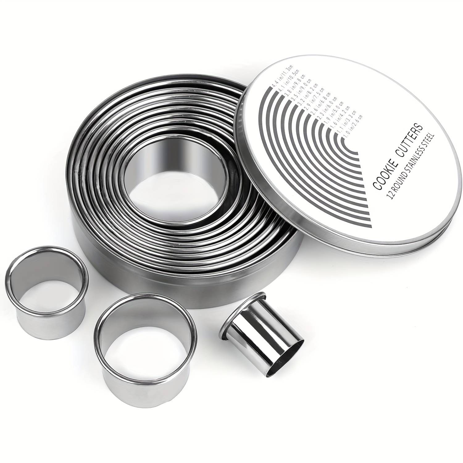 TEMU 12pcs Donut Hole Cookie Biscuit Cutter Set For Baking, Graduated Doughnut Round Cookie Cutters, Metal Scone Circle Cookie Cutters For Frying, Biscuits Ring..., Velostar