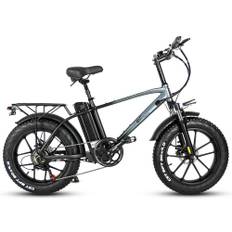 CMACEWHEEL T20 750W 20" Fat Bike Electric Mountain Bike Cargo E-bike 18Ah Battery - Gray