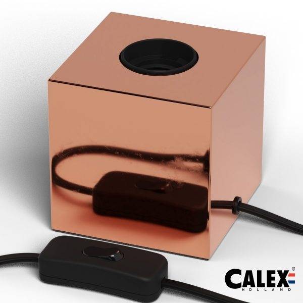 Calex Bordlampe E27 med afbryder Blank kobber