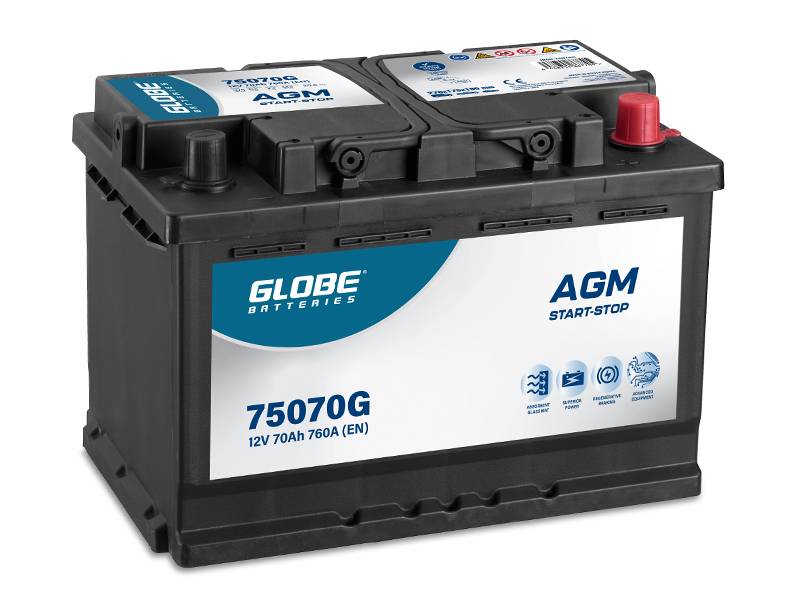 Globe AGM batteri 12 V 70 Ah CCA 760 A (EN)