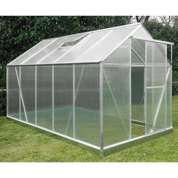 Drivhus poly sølv 5,97m2 191x313x191cm