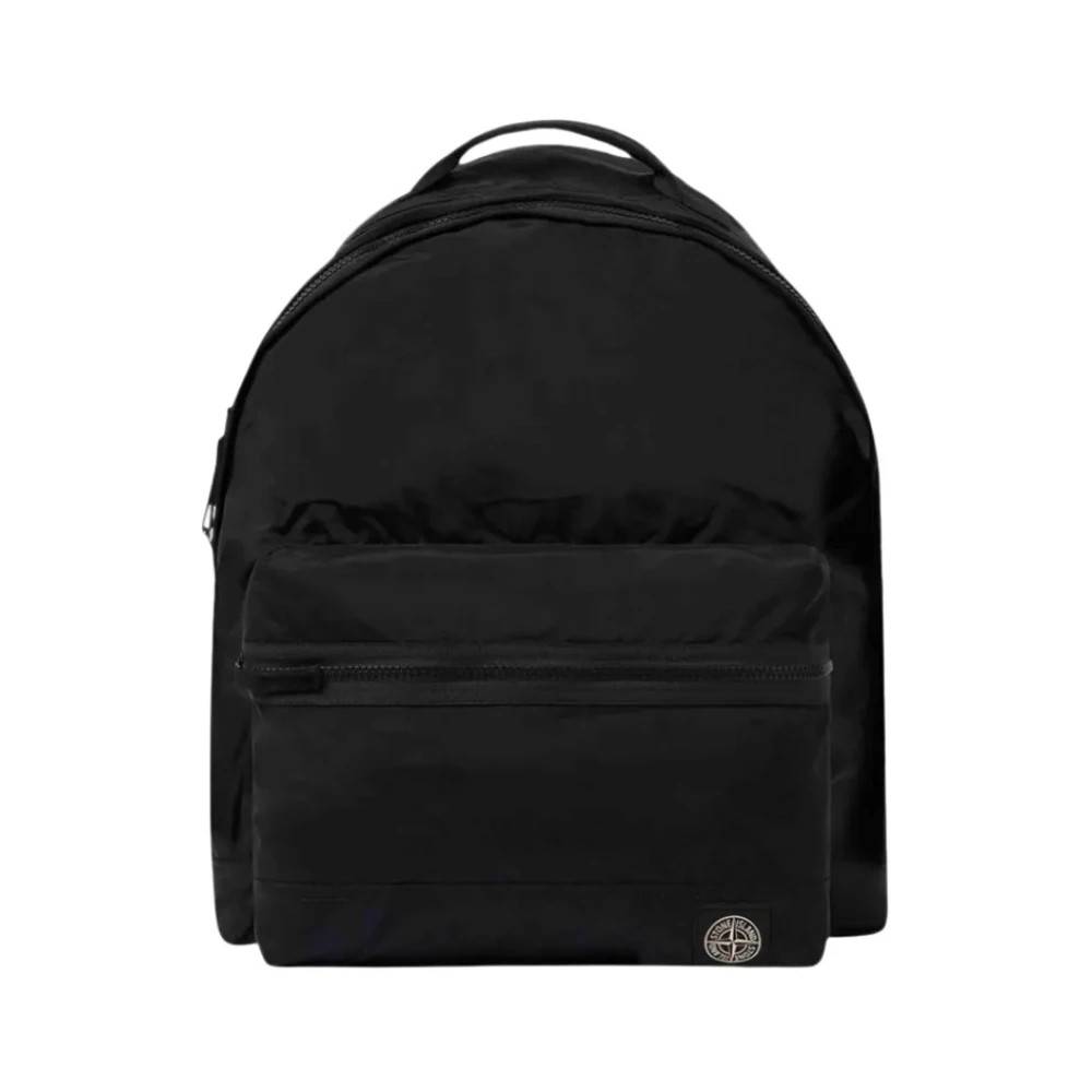 Stone Island Logo Patch Rygsæk - Tasker - Herre - Sort - ONE SIZE - Uld