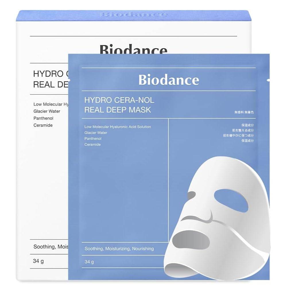 Seranol Mask Hydrogel Mask Soothing Moisturizing effect Reduces redness skin Korean cosmetics [BioDance] (4 sheets) Dry/sensitive