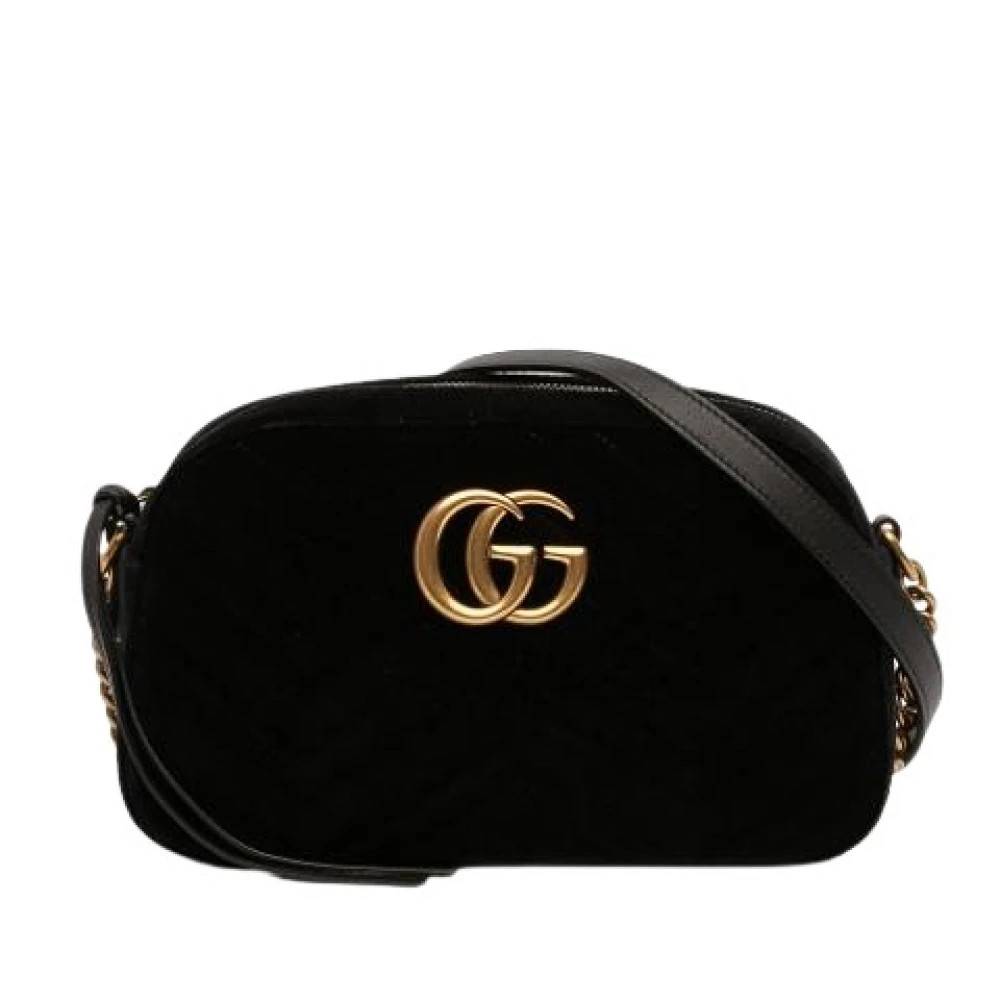Gucci Vintage Pre-owned Velvet Crossbody Taske - Vintage - Dame - Sort - ONE SIZE - Uld