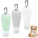 AKONE Set med 3 matrör för fyllning med utdragbara klämmor, 90 ml, silikon, återanvändbar, för hundträning, belöning