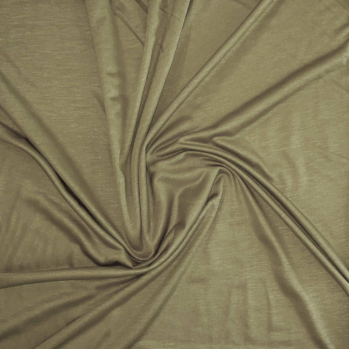 Ensfarvet viscose jersey army