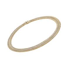 Geneve halskæde i 14 karat massivt guld, 45 cm og 2 rækker i forløb (16,0 mm)