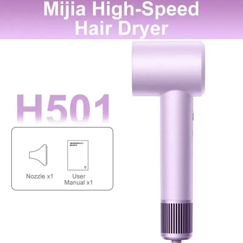 Xiaomi Mijia Electric Hair Dryer H501 High Speed Negative Ions 110,000 Rpm Professional - Purple / UK